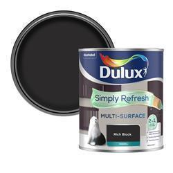 Dulux Simply Refresh Multi Surface Eggshell Rich Black 750ml