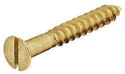 Slot CSK Woodscrew Brass 6x1.1/2" (x8)
