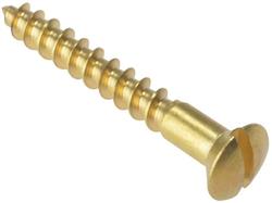 Slot Raised Woodscrew Brass 6x3/4" (x12)