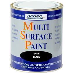 Bedec Multi Surface Paint Satin Black 750ml