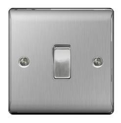 BG Brushed Steel 10ax Plate Switch Intermediate