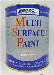Bedec Multi Surface Paint Satin Light Grey 750ml