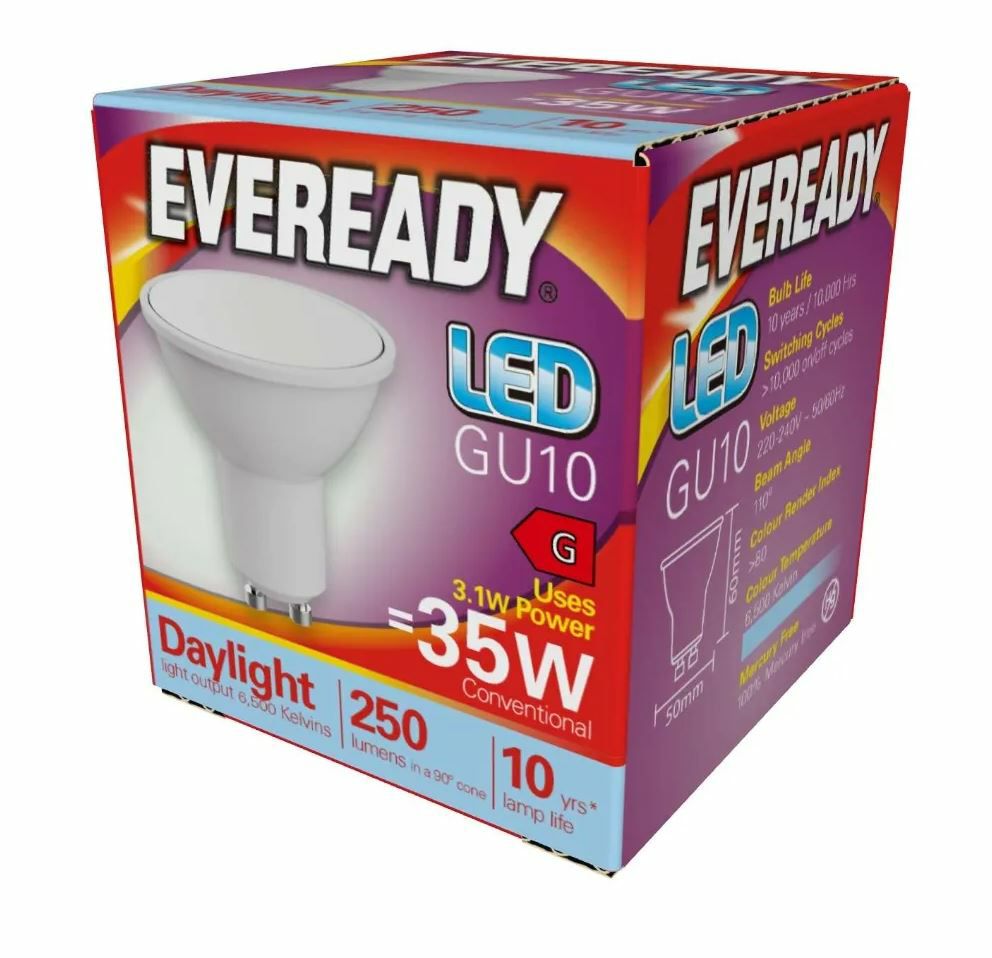 Eveready LED GU10 Spotlight 3.1W (35W) Daylight