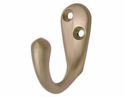 Single Robe Hook Satin Nickel 2 Pack